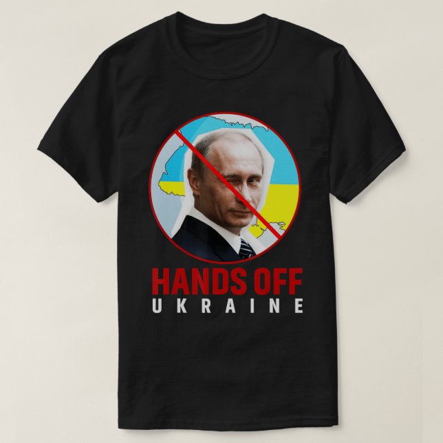 Camiseta Tire As Mãos Da Ucrânia (Frente do Design)