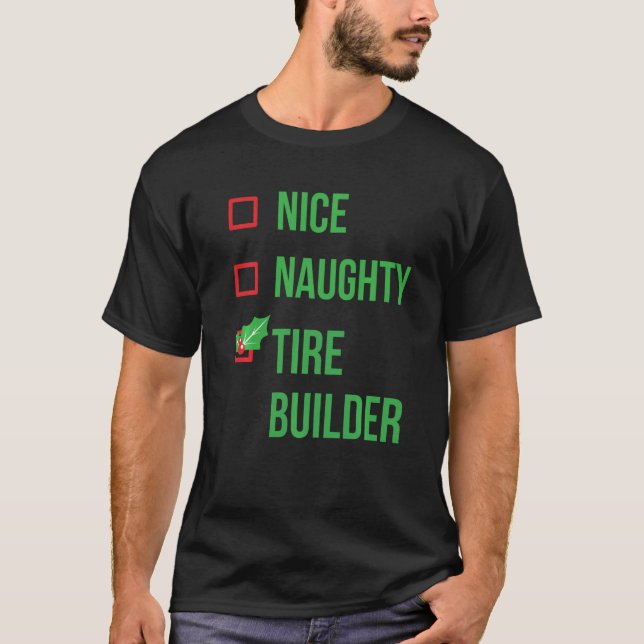Camiseta Tire Builder Engraçado Pajama Natal (Frente)