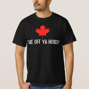 Camiseta Tire Já Seu Hoser Canadá, Eh Piada Folha de Bordo 