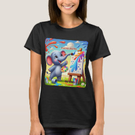 Camiseta Tire o estresse - Arte Elefante Colorida