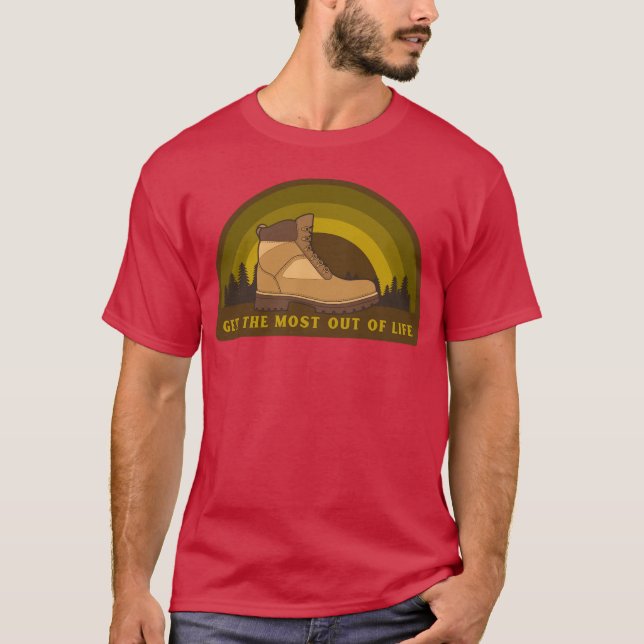Camiseta Tire o máximo da vida presente de acampamento (Frente)