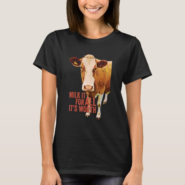 Camiseta Tire o Máximo que Puder Dele  Vaca Fofa Expressão  (Frente)