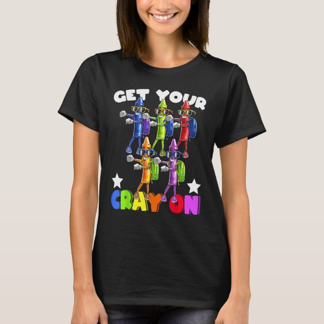 Camiseta Tire Seu Cray De Crayons De Fogão De Volta À Escol (Frente)