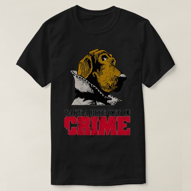 Camiseta Tire uma mordida do crime (Frente do Design)