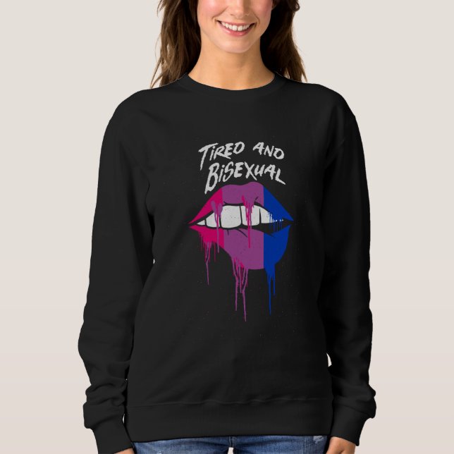 Camiseta Tired and Bisexual Bi LGBTQ Bi Pride LGBT Gender E (Frente)