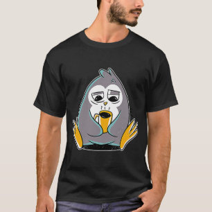 Camiseta Tired Penguin with Coffee Cute Penguin Drink Coffe