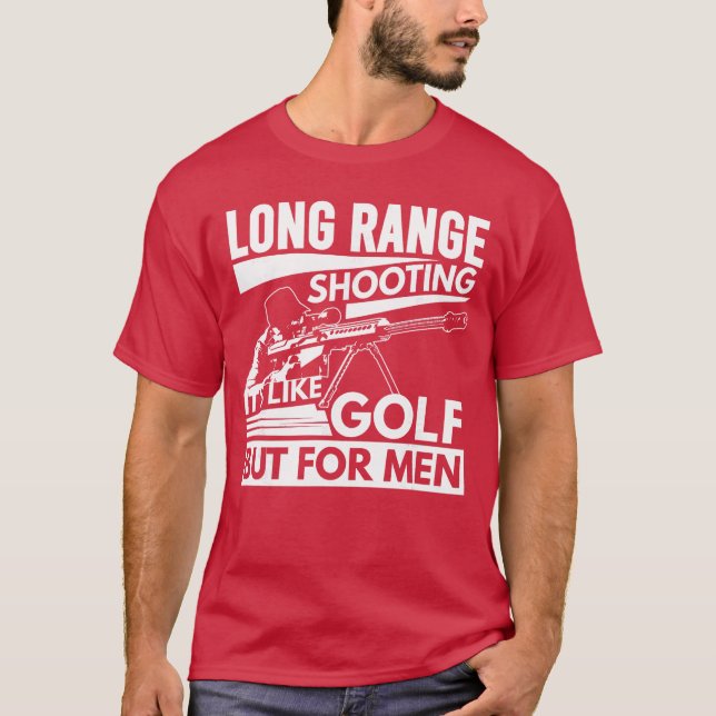 Camiseta Tiro de Longa Distância É Como Golfe Mas para Meni (Frente)