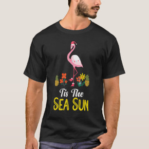 Camiseta Tis The Sea Sun Papais noeis Pineapple Flamingo Na