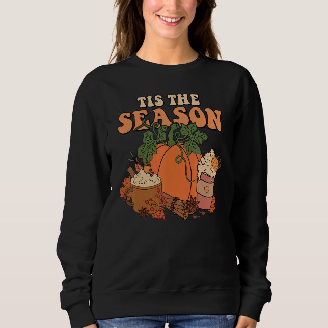 Camiseta Tis The Season Autumn Fall Retro Thanksgiving Pump (Frente)