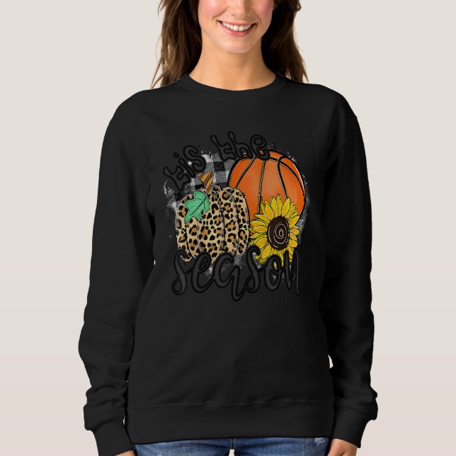 Camiseta Tis The Season Basketball Pumpkin Fall Thanksgivin (Frente)
