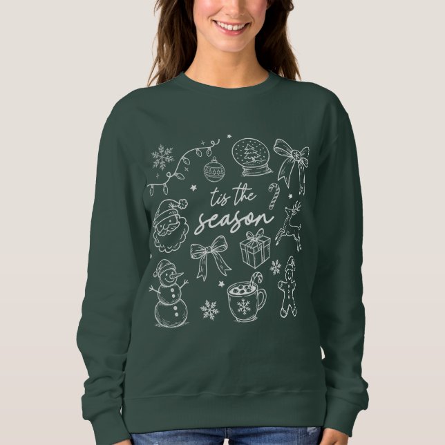 Camiseta Tis the Season - Christmas Doodle (Frente)
