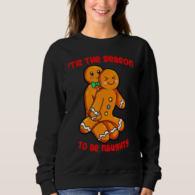 Camiseta Tis The Season Christmas Gingerbread Couple Naught (Frente)