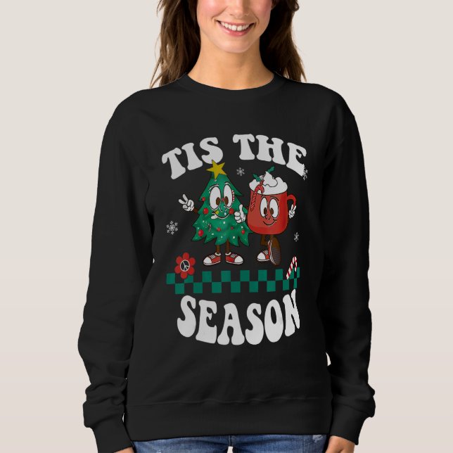Camiseta Tis The Season Christmas Hot Chocolate Pine Tree (Frente)