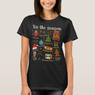 Camiseta Tis the Season Cozy Christmas Icons Holiday Shirt