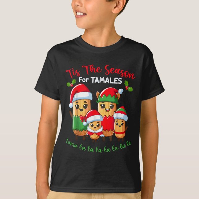 Camiseta Tis The Season For Tamales Mexican Christmas Santa (Frente)