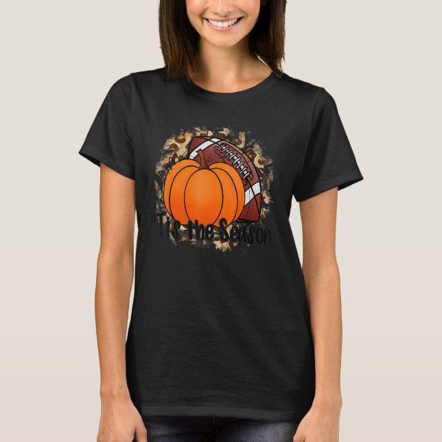 Camiseta Tis The Season Pumpkin Leaf Latte Fall Thanksgivin (Frente)