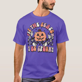 Camiseta Tis The Season To Be Spooky Groovy Pumpkin Face Ha