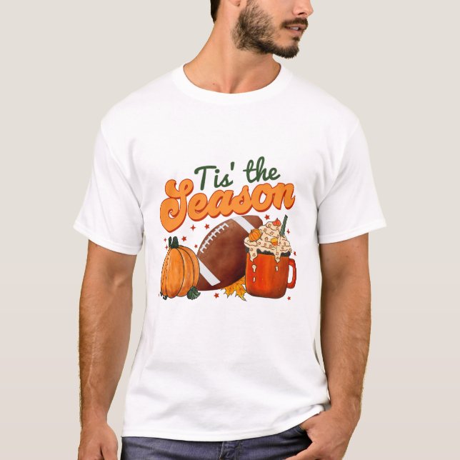 Camiseta Tiss The Season Autumn Pumpkins and Football (Frente)