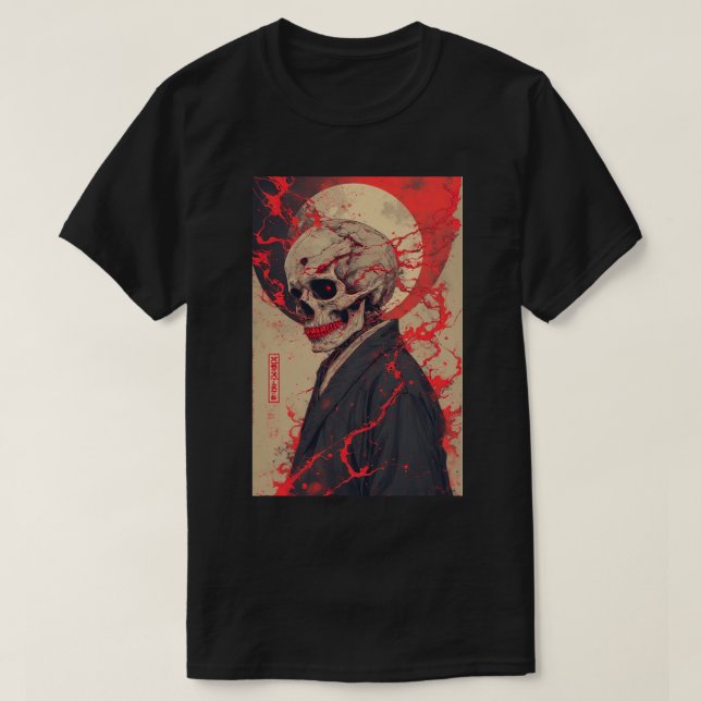 Camiseta Titan Attack Japanese Anime Skull Reaper Gothic 02 (Frente do Design)