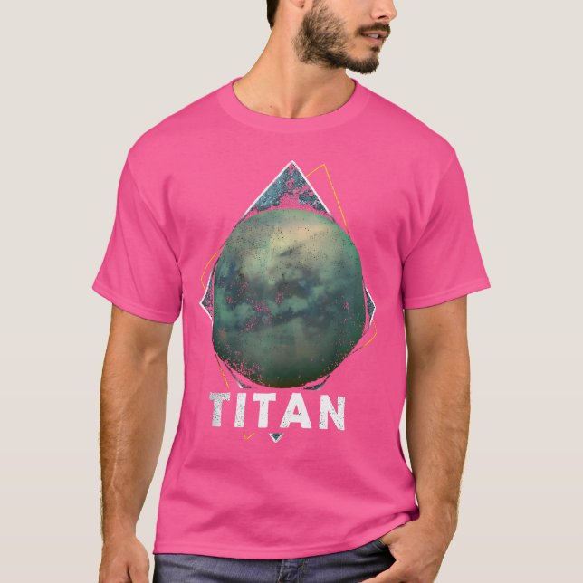 Camiseta Titan Moon Saturn Planet Solar System Astronomia (Frente)