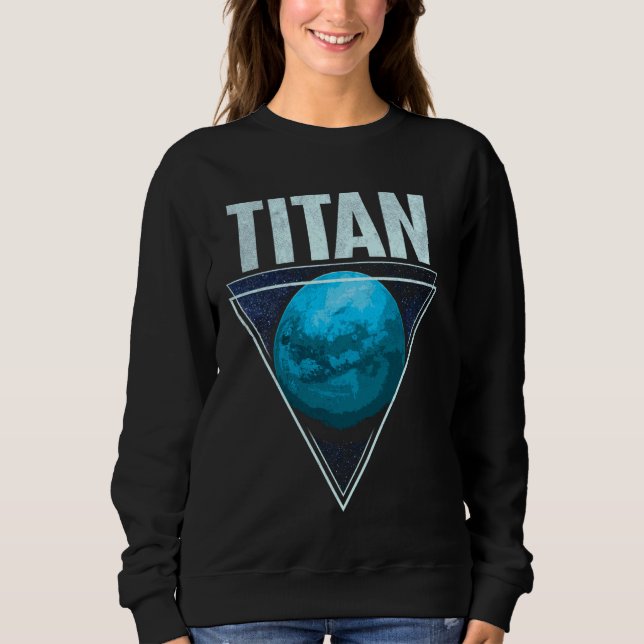 Camiseta Titan Moon Saturn Planet Solar System Astronomia (Frente)