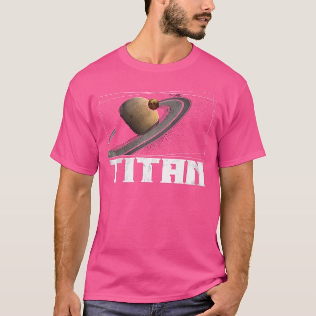 Camiseta Titan Moon Saturn Planet Solar System Astronomia (Frente)