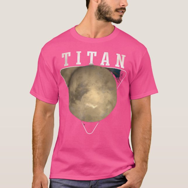 Camiseta Titan Moon Saturn Planet Solar System Astronomia (Frente)