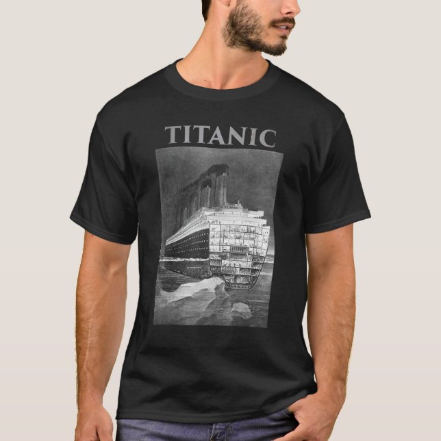 Camiseta Titanic Sinking Hitting Iceberg Vintage Memabil (Frente)