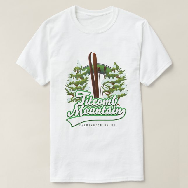 Camiseta Titcomb Mountain Farmington Maine Ski (Frente do Design)