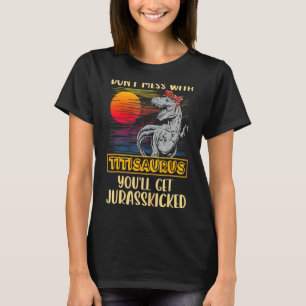 Camiseta Titi Rex Dinossauros Mamãe Saurus