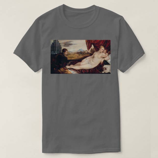 Camiseta Titian Venus com o Organ Player (Frente do Design)