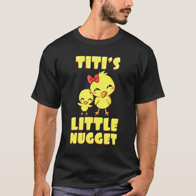 Camiseta Titis Pequena Nugget Galinha Tia Nuggies Aunti (Frente)