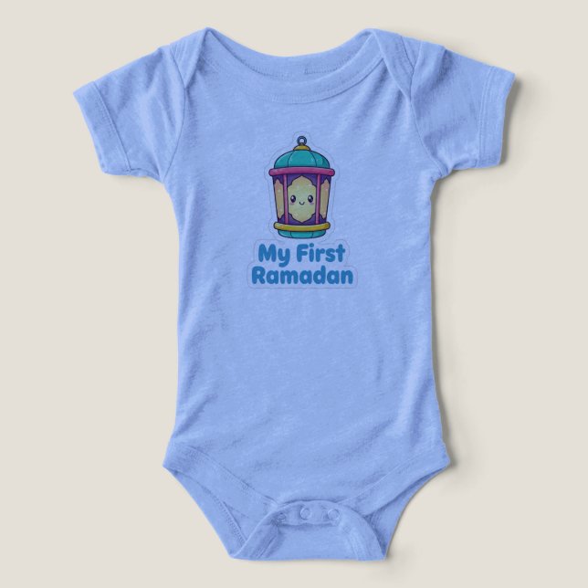 Camiseta Title: Cute Lantern My First Ramadan Baby Bodysuit (Design frontal)