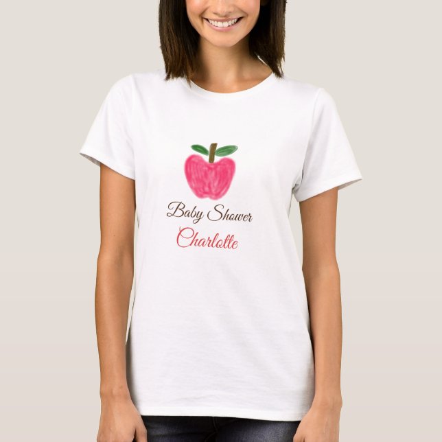 Camiseta Título de adição do chá de fraldas da Apple Red Wa (Frente)