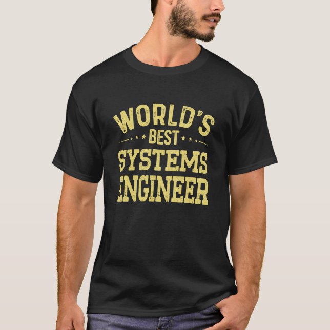 Camiseta Título de Emprego de Engenheiro de Sistemas Melhor (Frente)
