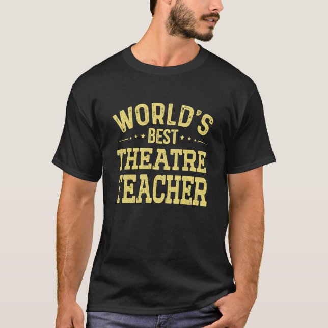 Camiseta Título de Emprego de Melhor Professor de Teatro do (Frente)