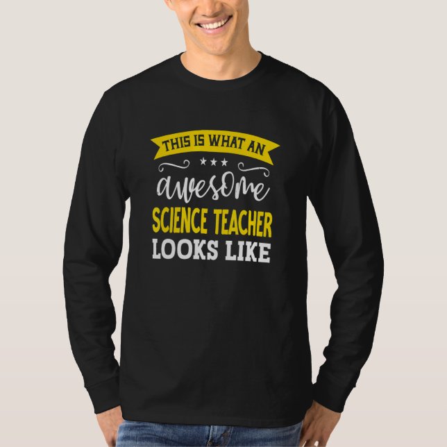 Camiseta Título de Emprego de Professor de Ciências Funcion (Frente)