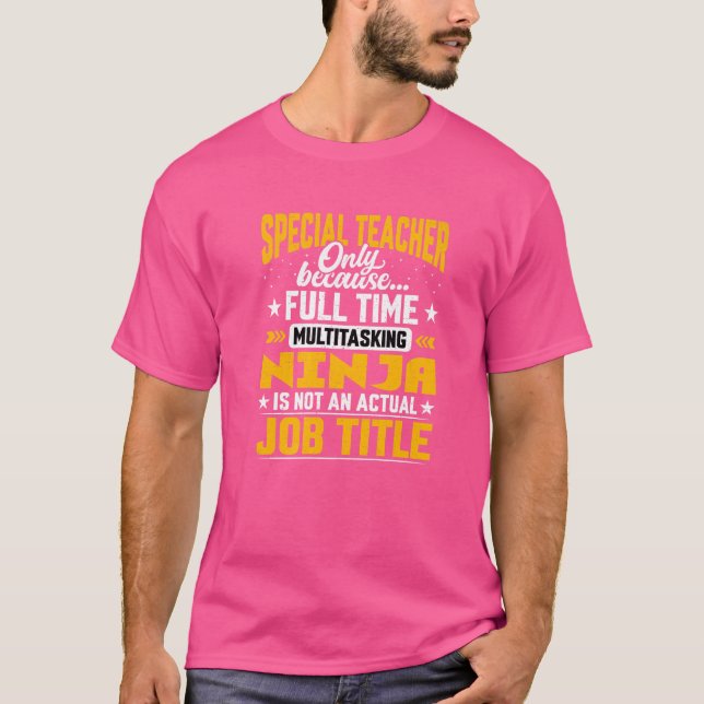 Camiseta Título de emprego de professor especial Educador d (Frente)