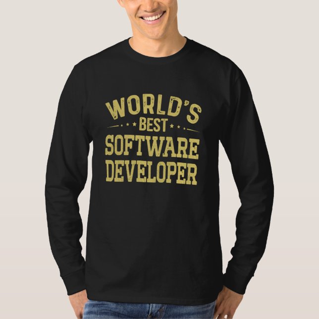 Camiseta Título de emprego de software de desenvolvedor de  (Frente)
