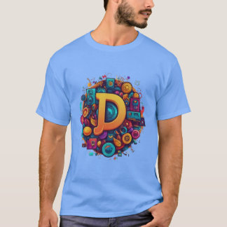Camiseta título de gravação e descrição para a web de desig