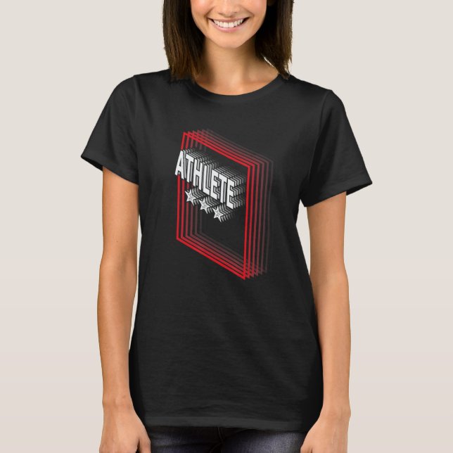 Camiseta Título de Trabalho de Atleta Apreciação Retro (Frente)