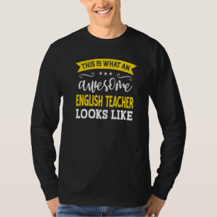 Camiseta Título de Trabalho do Professor Inglês Trabalhador