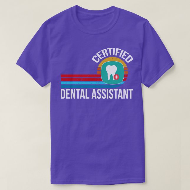 Camiseta título do cargo de assistente dentário certificado (Frente do Design)