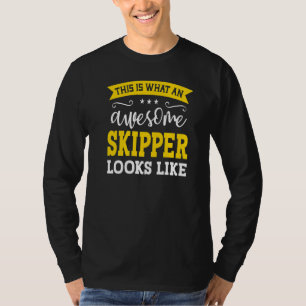 Camiseta Título do Cargo do Skipper Profissão de Trabalhado