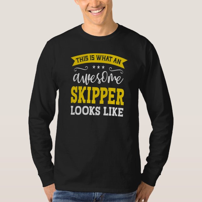 Camiseta Título do Cargo do Skipper Profissão de Trabalhado (Frente)