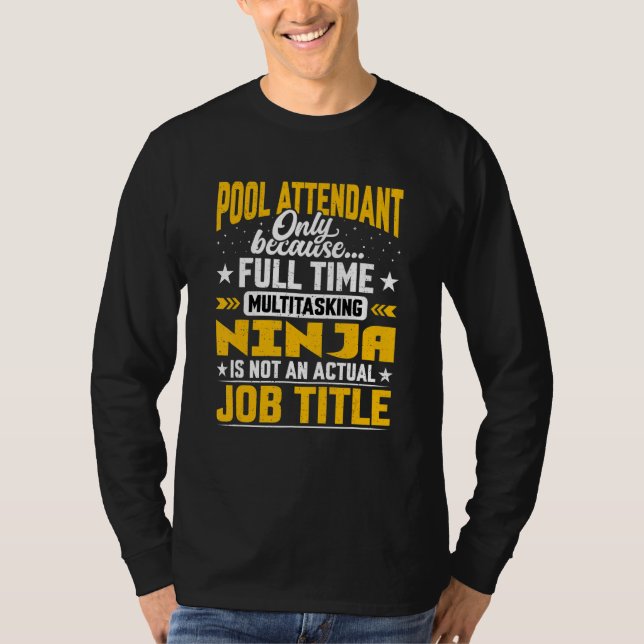 Camiseta Título do Trabalho do Atendedor de piscina (Frente)