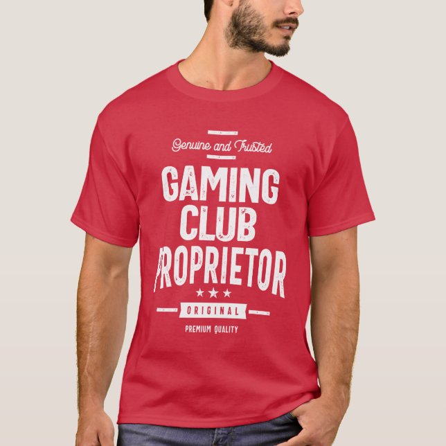 Camiseta Título do Trabalho Gaming Club Proprietor Gift Fun (Frente)