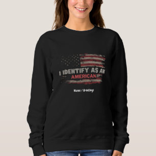 Camiseta Título: I Identify As American Flag Design
