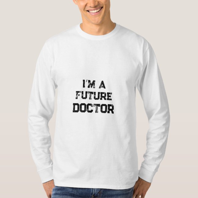 Camiseta Título Médico Futuro Design de Texto Grunge (Frente)