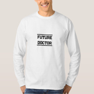 Camiseta Título Médico Futuro Design de Texto Mínimo